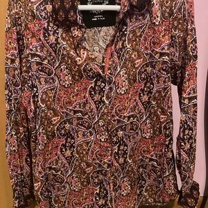 Cino size M purple print blouse